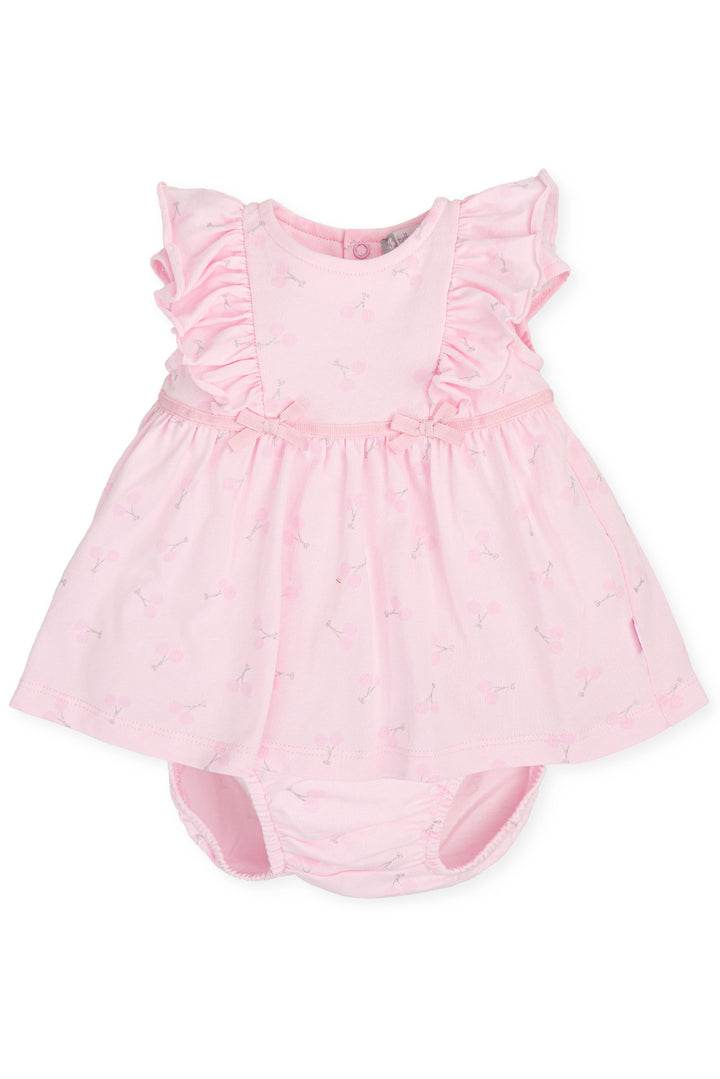 Tutto Piccolo "Francie" Pink Cherry Print Dress & Bloomers | Millie and John