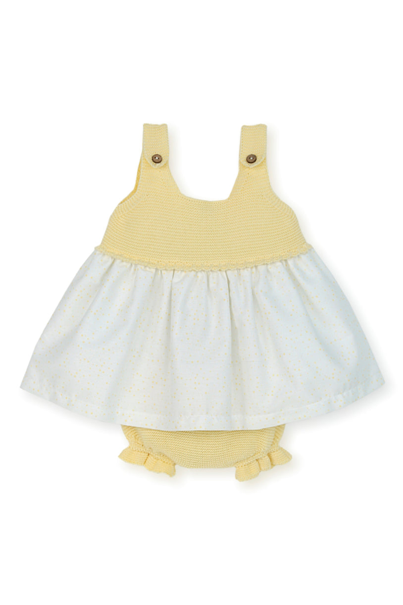 Mac Ilusión "Estrella" Half Knit Star Print Dress & Bloomers | Millie and John