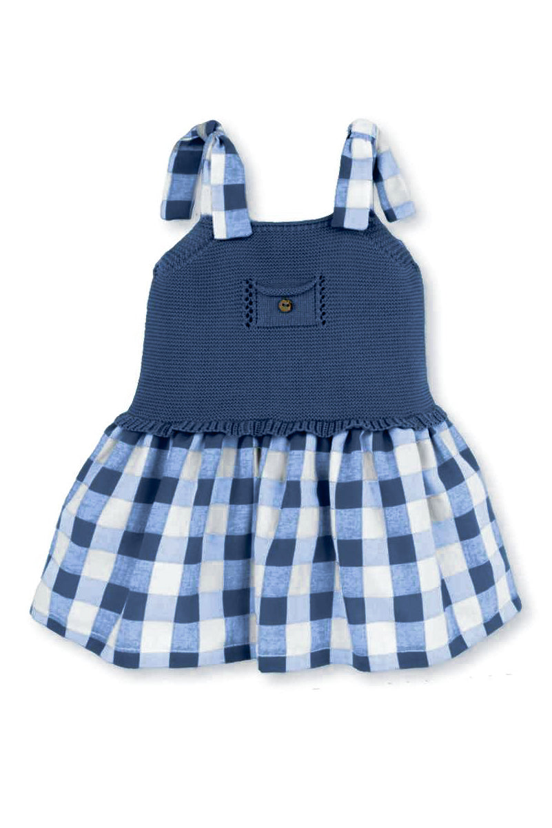 Mac Ilusión "Elowen" Half Knit Gingham Dress | Millie and John