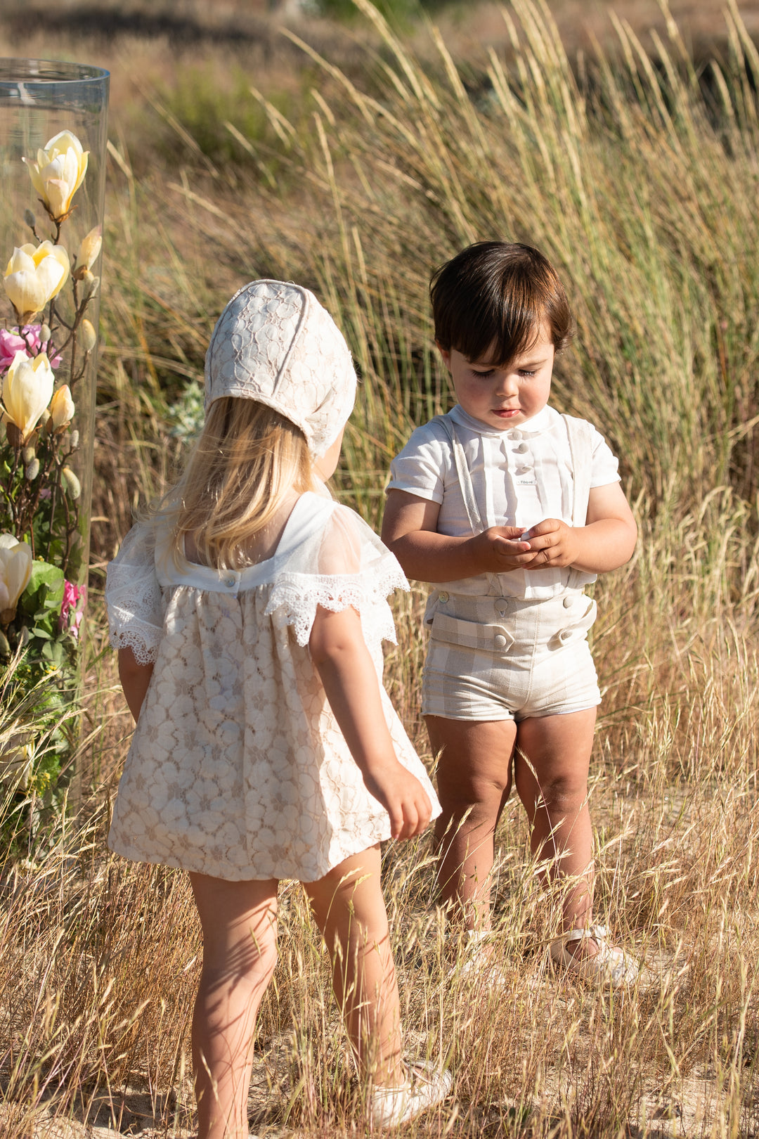 Foque PREORDER "Tommy" Shirt & Beige Check Shorts | Millie and John