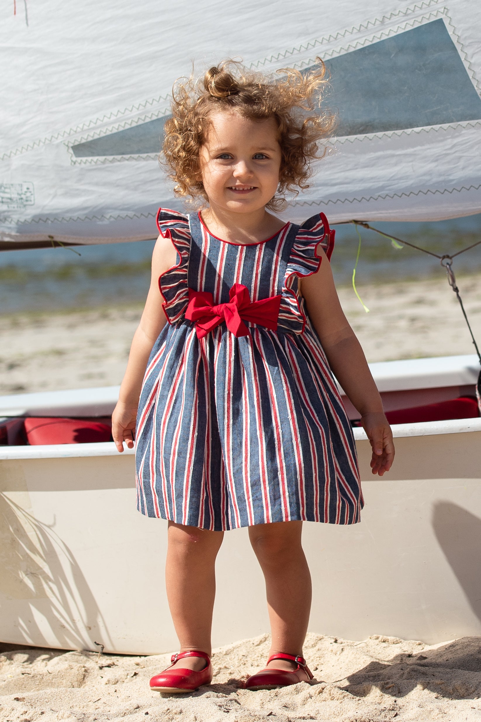 Bonnie Jean Big Girls 7-16 Sleeveless Nautical Stripe Border-Hem Fit &  Flare Dress | Dillard's