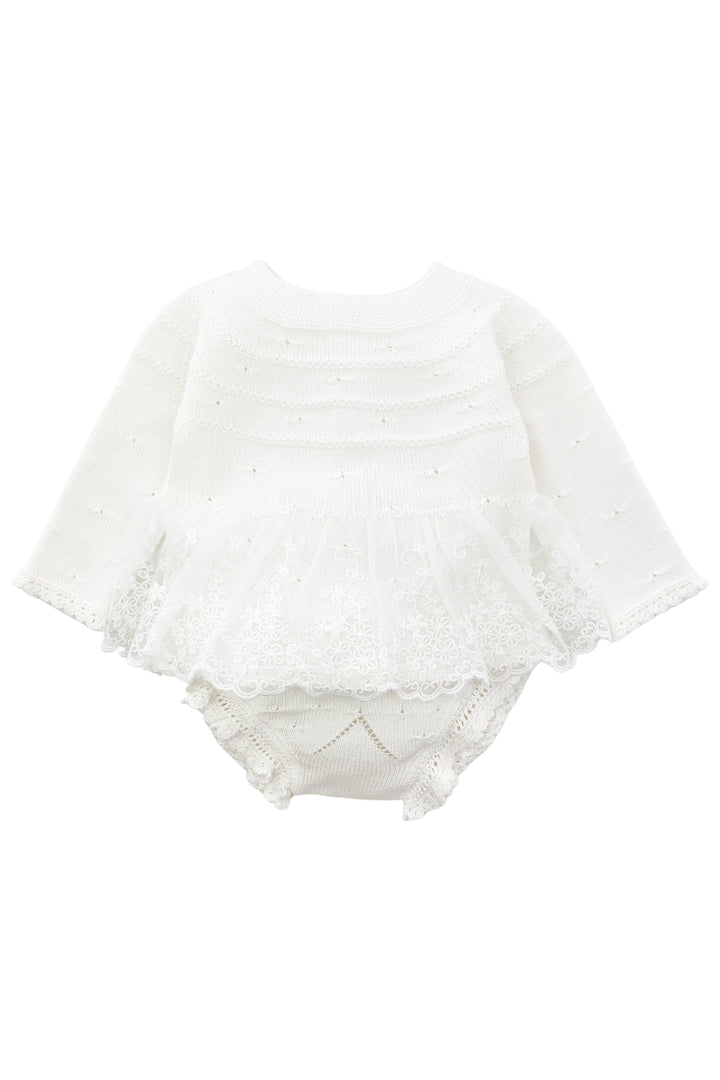 Granlei "Arabella" Ivory Knit Lace Top & Bloomers | Millie and John
