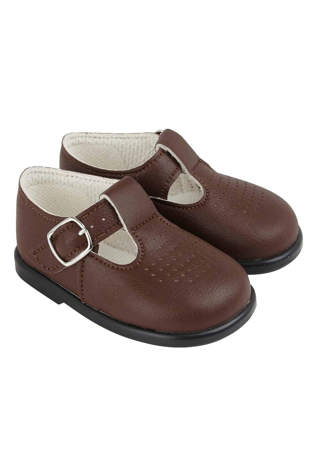 Baypods Brown T-Bar Hard Sole Shoes | Millie and John