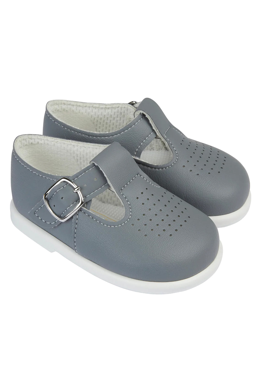 Baypods Grey T-Bar Hard Sole Shoes | Millie and John