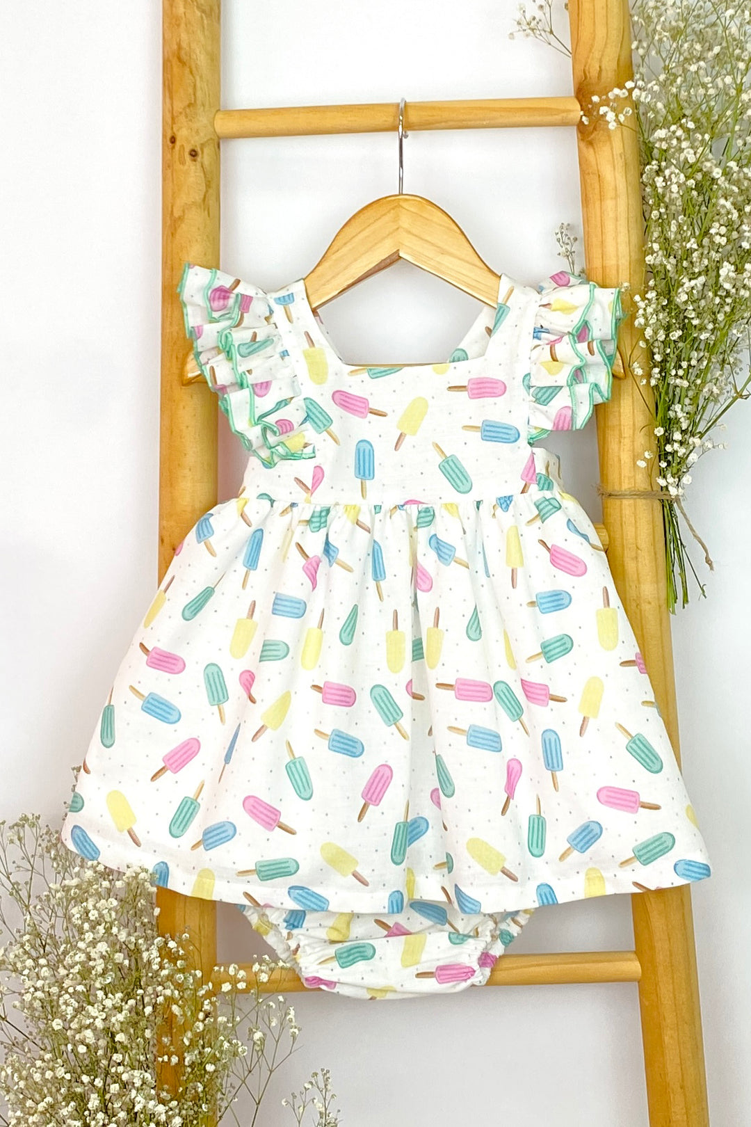 Mon Petit Bonbon "Skye" Ice Lolly Print Dress & Bloomers | Millie and John