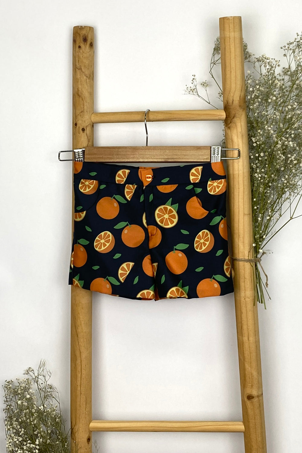 Mon Petit Bonbon "Lucas" Orange Gingham Shirt & Shorts | Millie and John