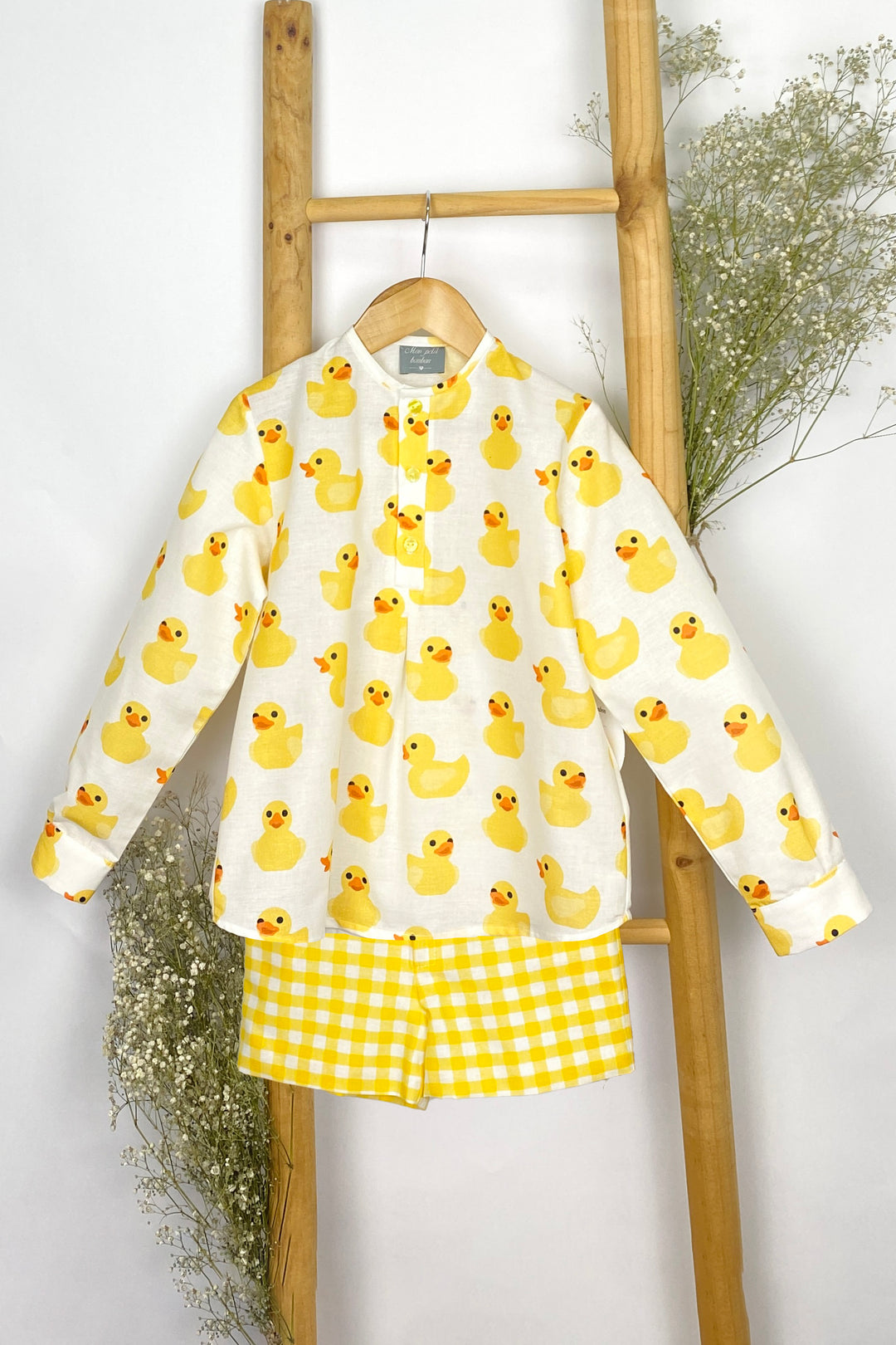 Mon Petit Bonbon "Cyrus" Yellow Rubber Duck Shirt & Shorts | Millie and John