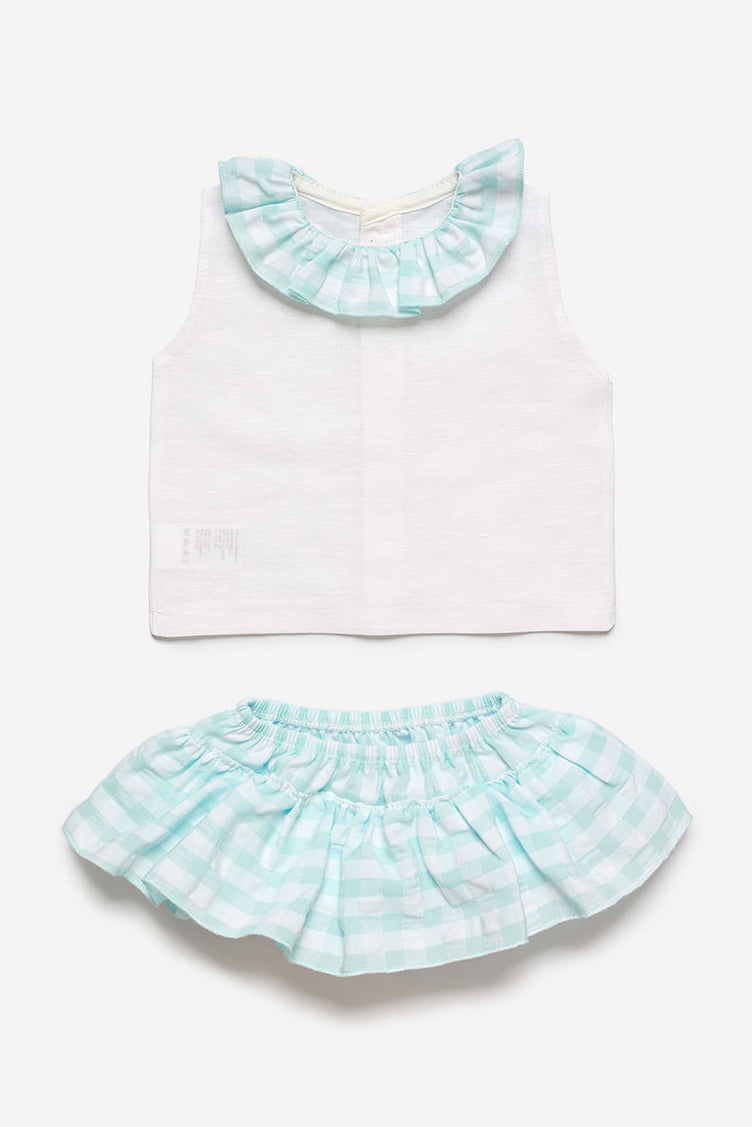 Juliana "Maia" Mint Gingham Blouse & Bloomers | Millie and John