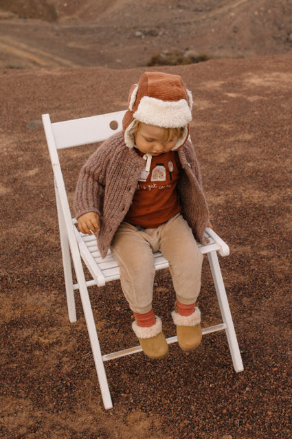 Búho Corduroy Sherpa Lined Trapper Hat | Millie and John