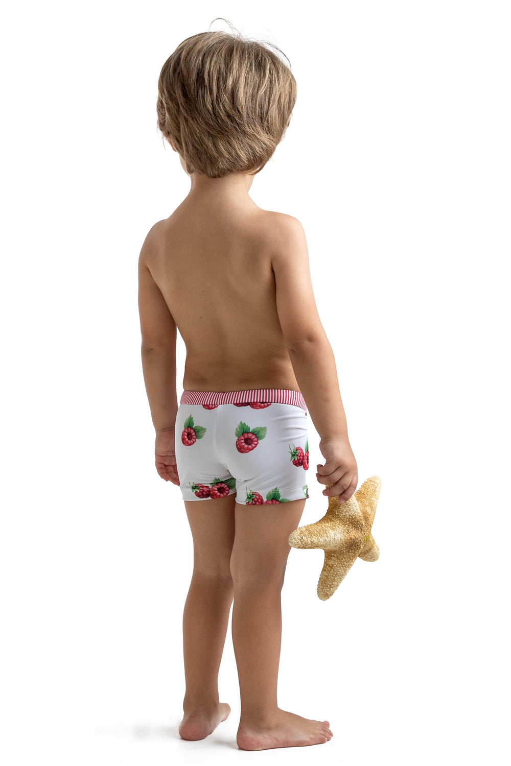 Meia Pata PREORDER - RASPBERRIES Lycra Swim Shorts | Millie and John