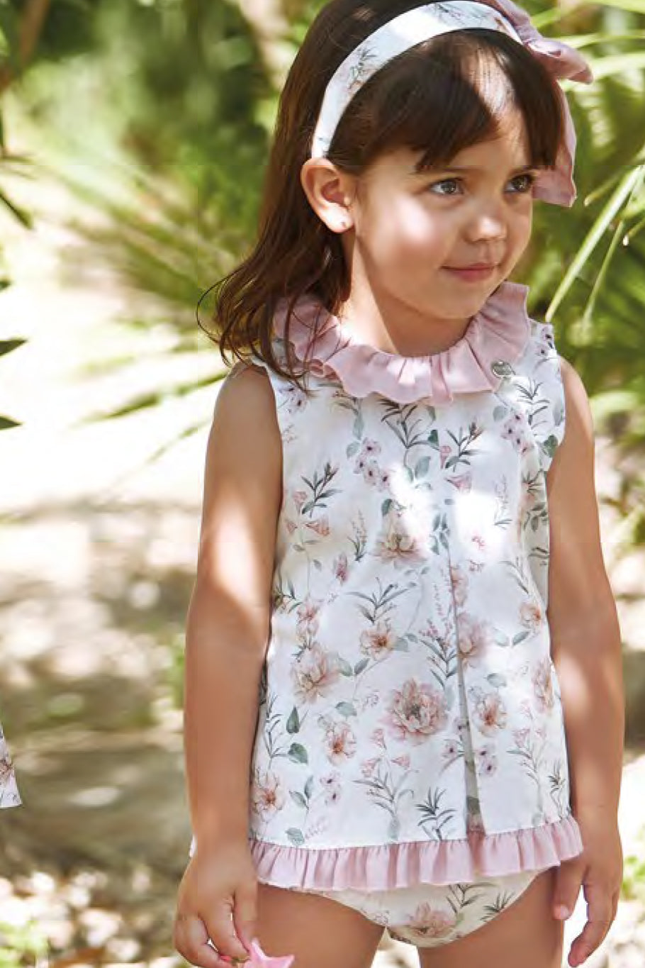 Juliana "Zora" Dusky Pink Floral Blouse & Bloomers | Millie and John