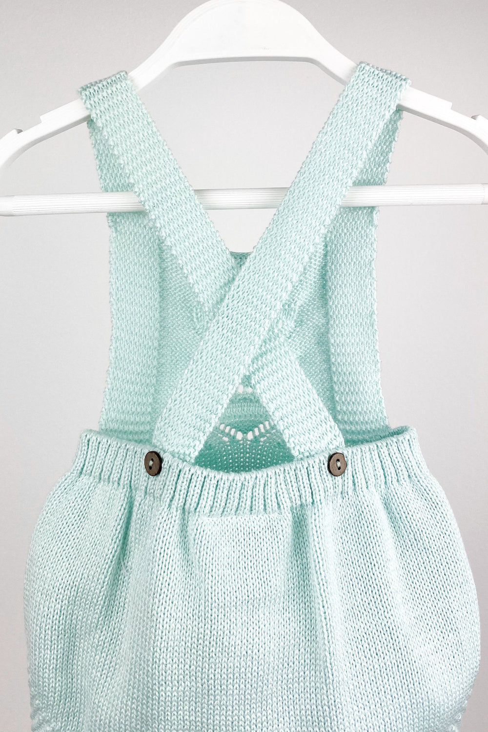 Mac Ilusión "Ace" Mint Knitted Dungaree Romper | Millie and John