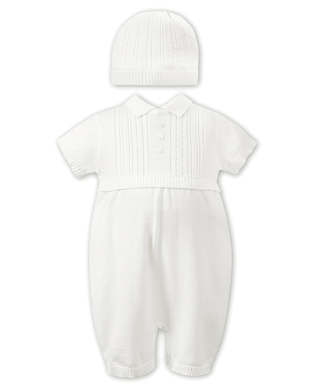 Sarah Louise "Alex" Ivory Knit Romper & Hat | Millie and John