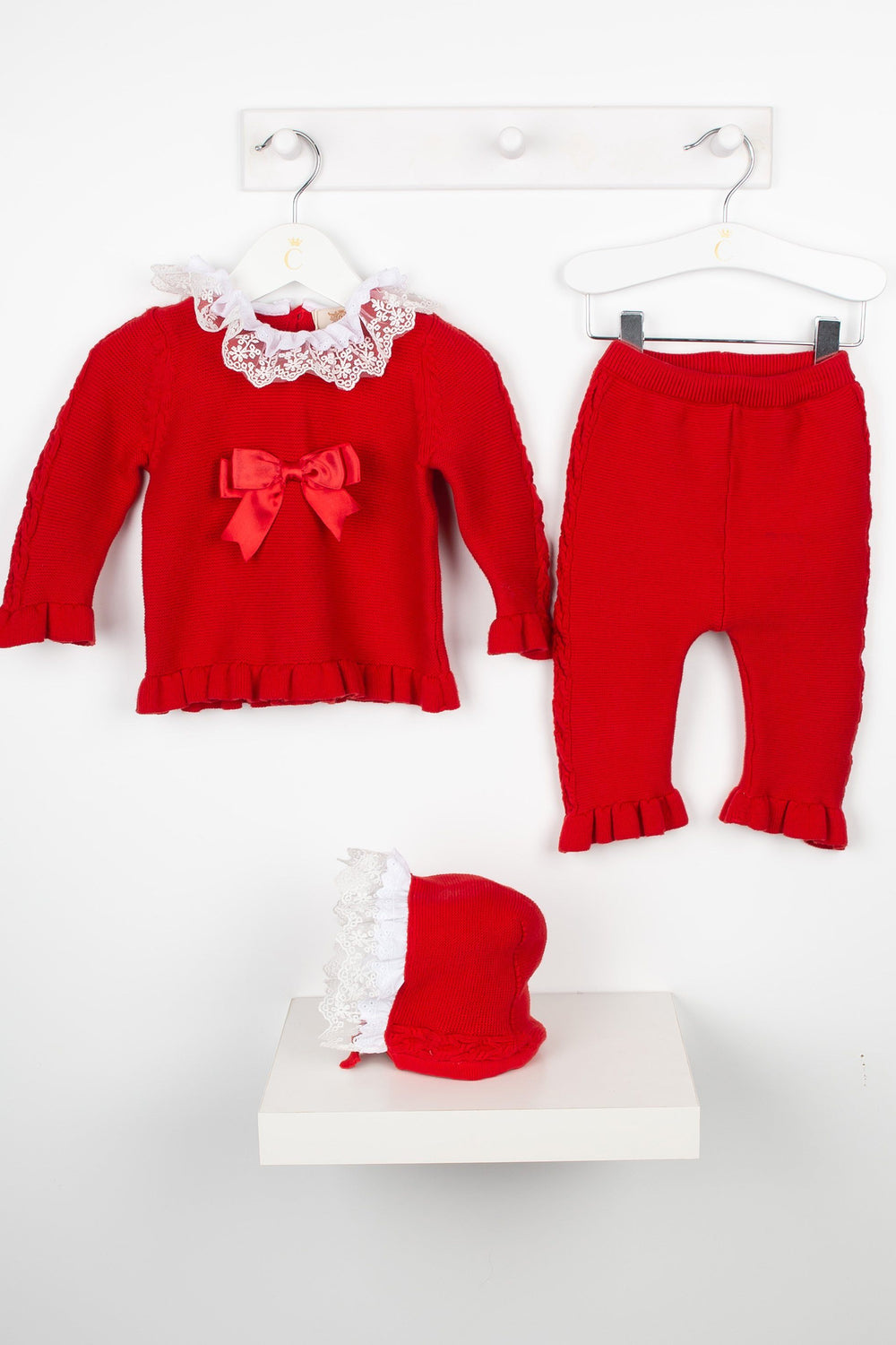 Caramelo Kids "Amara" Red Knitted Top & Trousers | Millie and John
