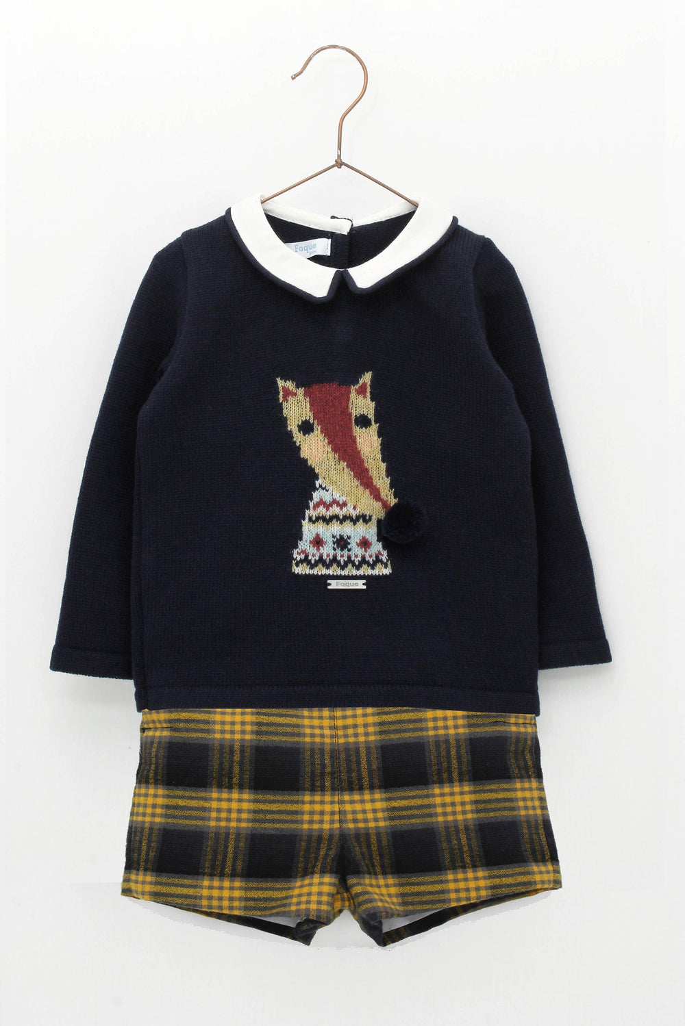 Foque "Ambrose" Navy Wool Fox Jumper & Shorts | Millie and John