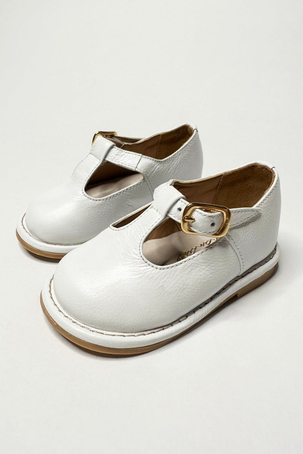 Ananás Petit "George" White Leather Shoes - Millie and John