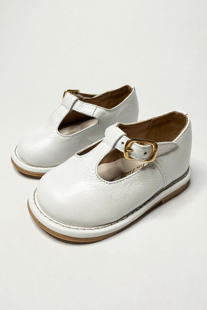 Ananás Petit "George" White Leather Shoes - Millie and John