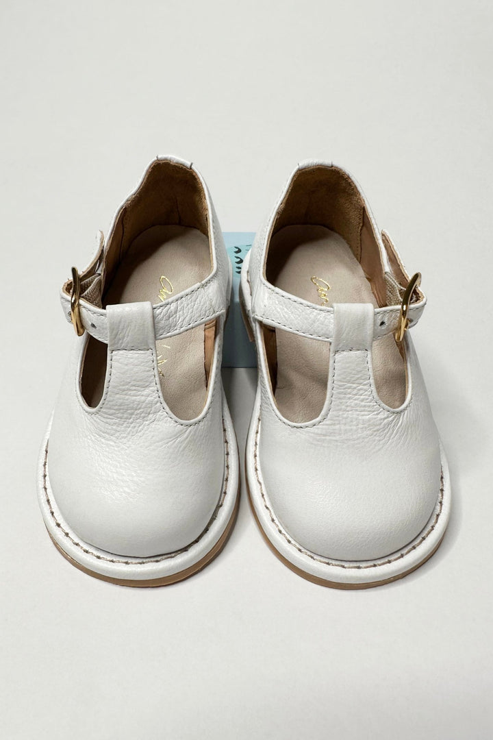 Ananás Petit "George" White Leather Shoes - Millie and John