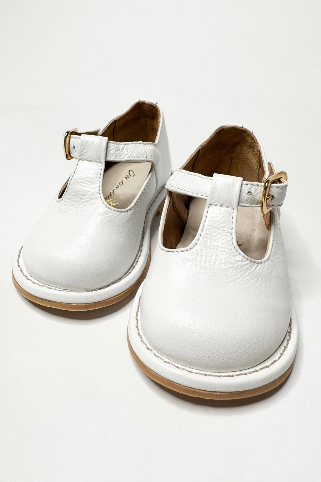 Ananás Petit "George" White Leather Shoes - Millie and John