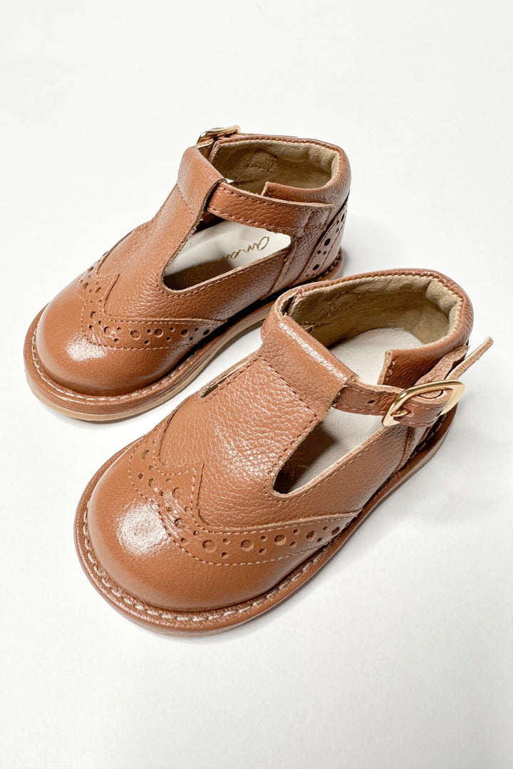 Ananás Petit "Woody" Camel Leather Shoes - Millie and John