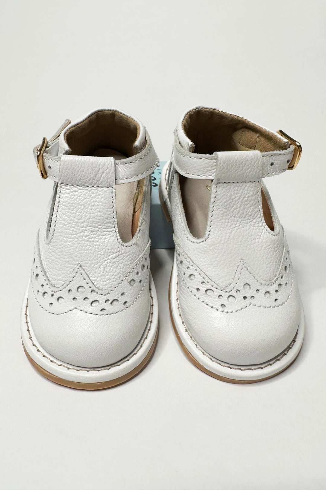 Ananás Petit "Woody" White Leather Shoes - Millie and John