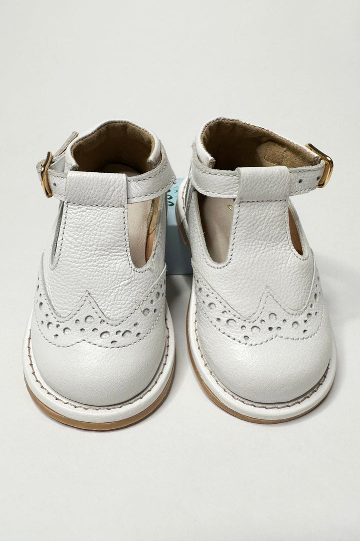 Ananás Petit "Woody" White Leather Shoes - Millie and John
