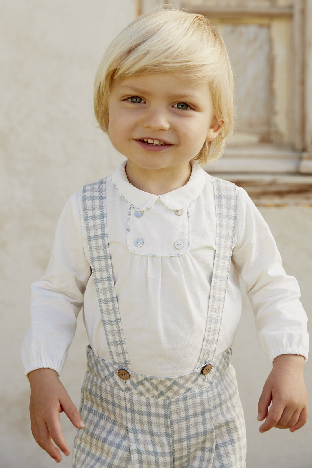 Martín Aranda "Andrew" Shirt &amp; Checked Jam Pants with Braces | Millie and John