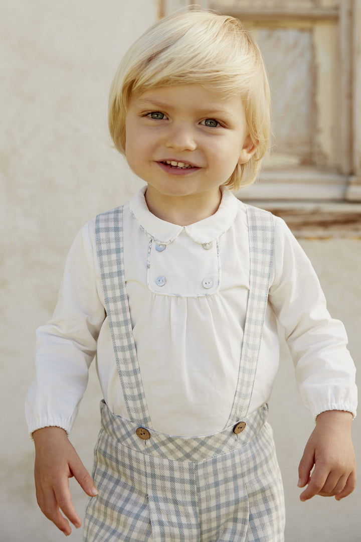 Martín Aranda "Andrew" Shirt &amp; Checked Jam Pants with Braces | Millie and John