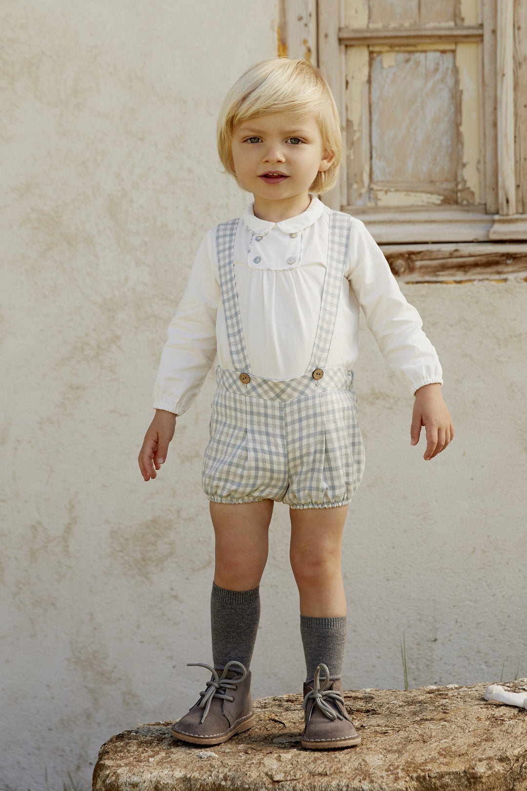Martín Aranda "Andrew" Shirt &amp; Checked Jam Pants with Braces | Millie and John