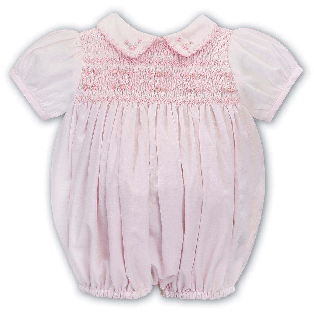 Sarah Louise "Annabelle" Pink Smocked Romper | Millie and John