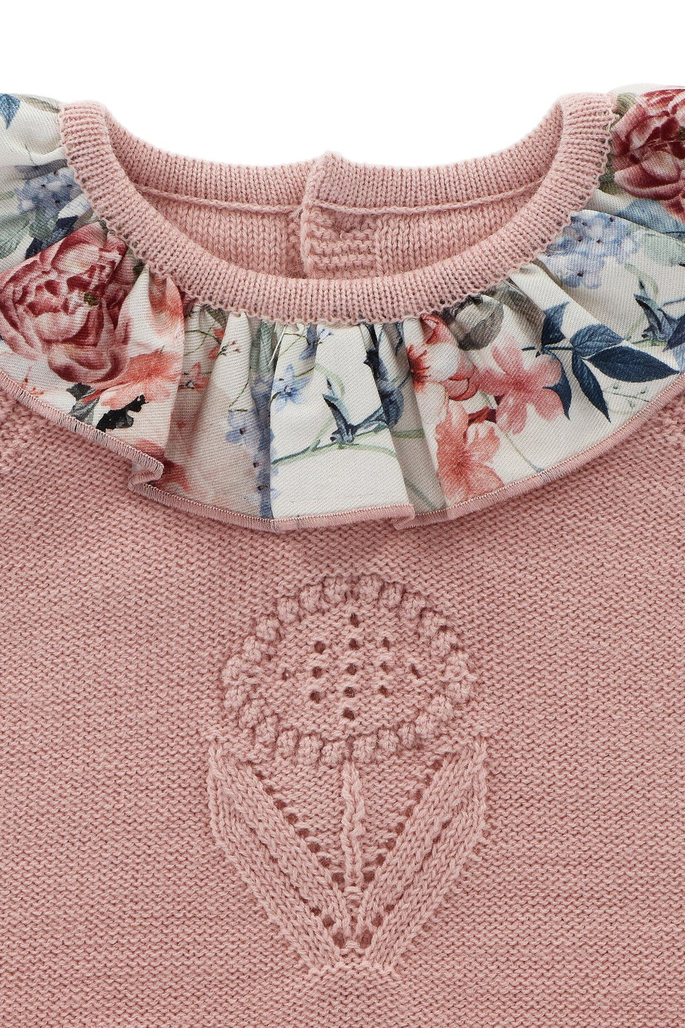 Martín Aranda "Aoife" Dusky Pink Knit Floral Top & Bloomers | Millie and John