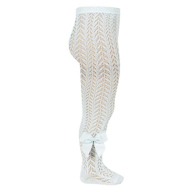 Condor Aquamarine Lace Openwork Bow Tights | Millie and John