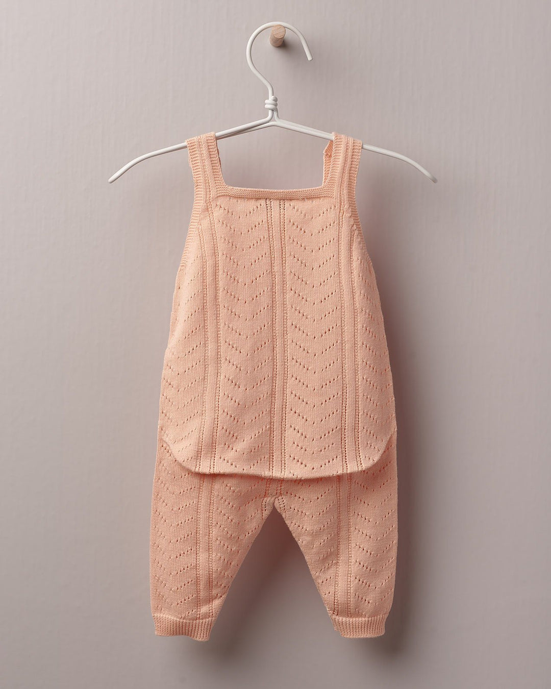 Wedoble "Ava" Peach Knit Dungarees | Millie and John