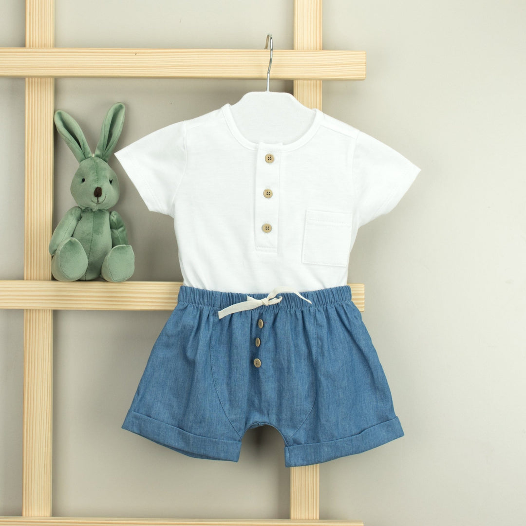 Babidu Denim T-Shirt & Shorts - Millie and John