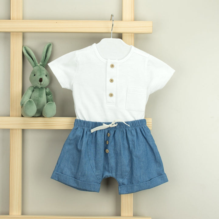 Babidu Denim T-Shirt & Shorts - Millie and John