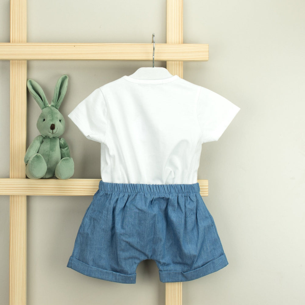 Babidu Denim T-Shirt & Shorts - Millie and John