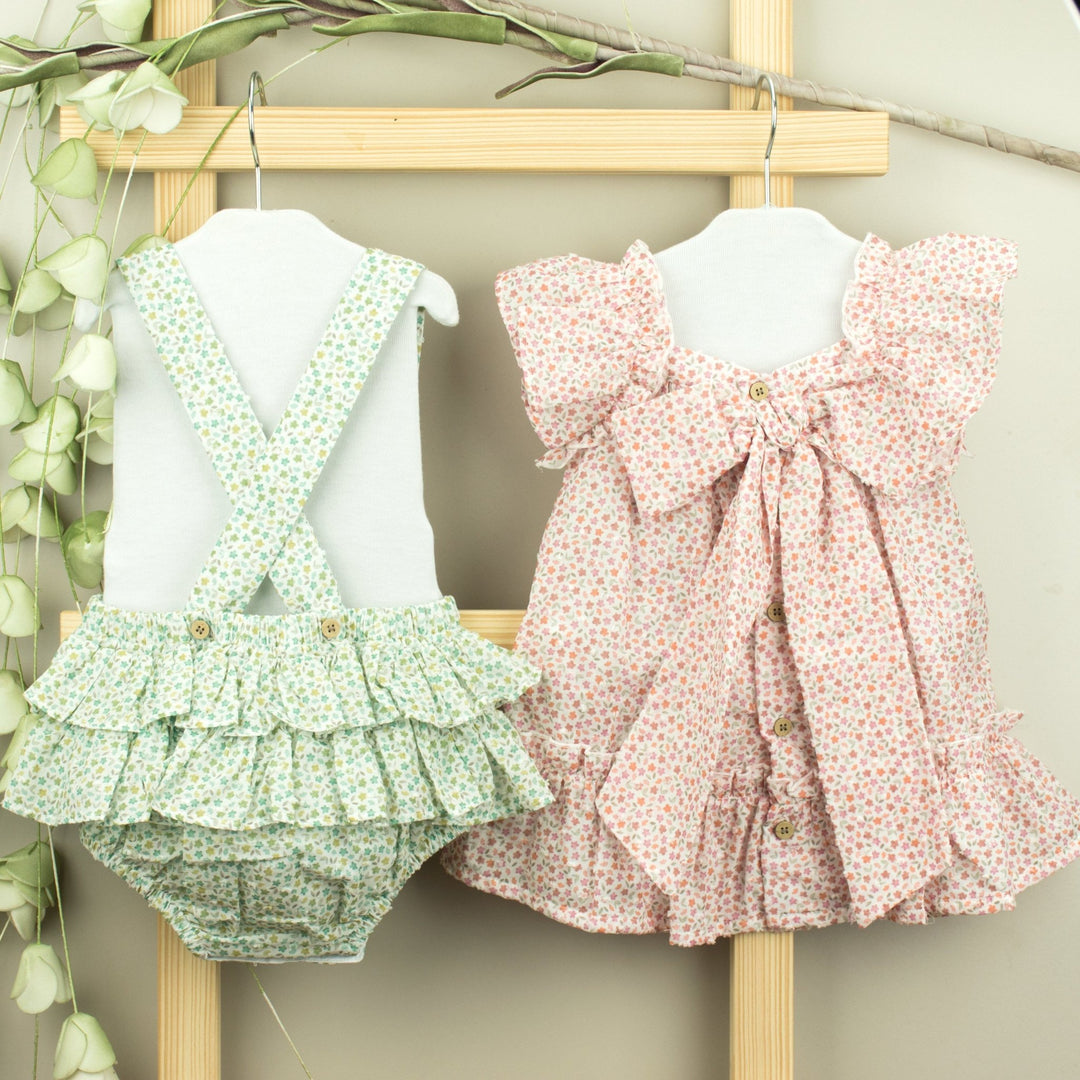 Babidu Ditsy Floral Ruffle Bow Dress - Millie and John