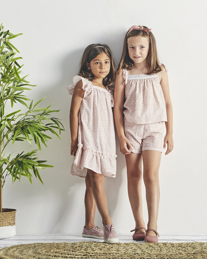 Babidu Ditsy Floral Ruffle Bow Dress - Millie and John