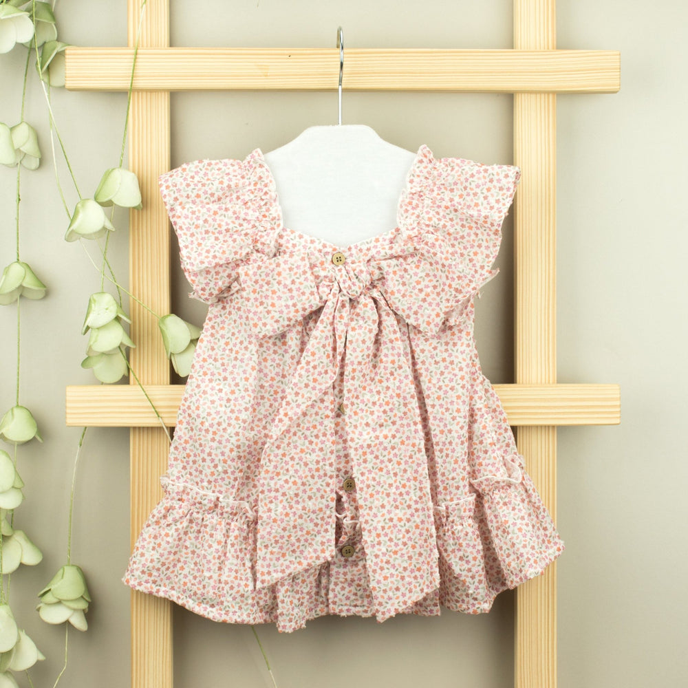 Babidu Ditsy Floral Ruffle Bow Dress - Millie and John