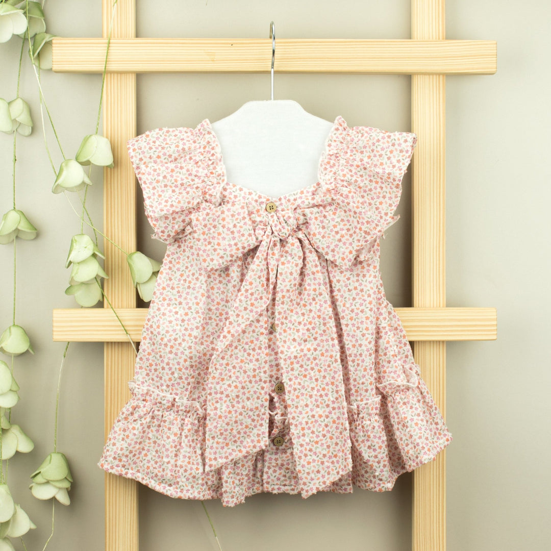 Babidu Ditsy Floral Ruffle Bow Dress - Millie and John
