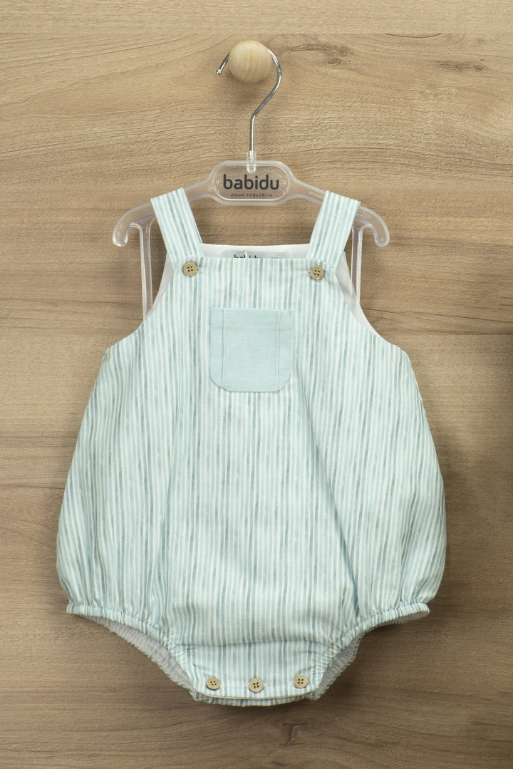 Babidu "Ellis" Striped Dungaree Romper - Millie and John