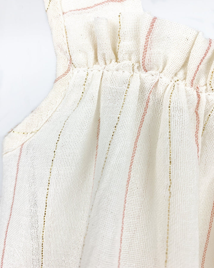 Babidu Ivory Sparkly Stripe Blouse & Bloomers - Millie and John