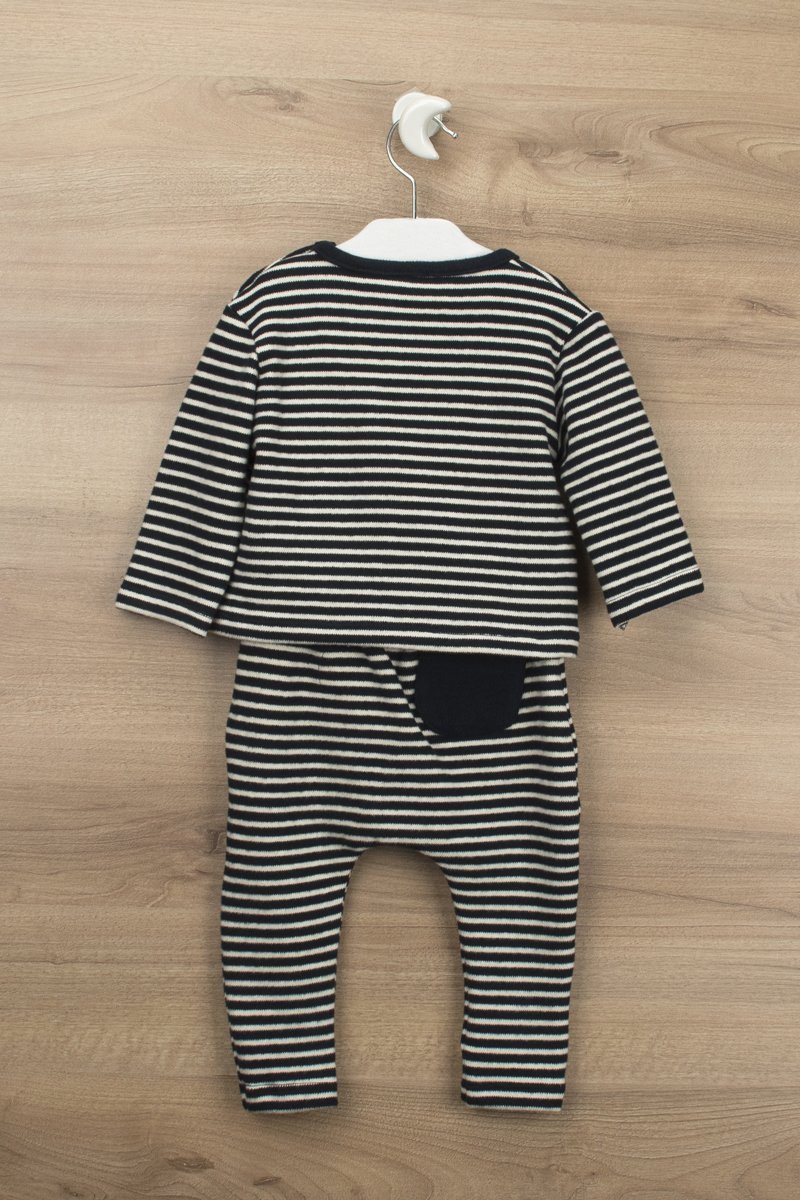 Babidu "Leonardo" Navy Striped Top & Trousers - Millie and John