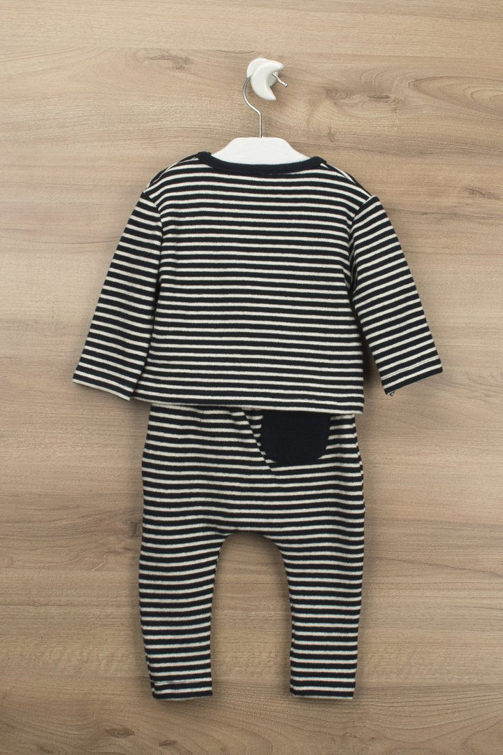 Babidu "Leonardo" Navy Striped Top & Trousers - Millie and John