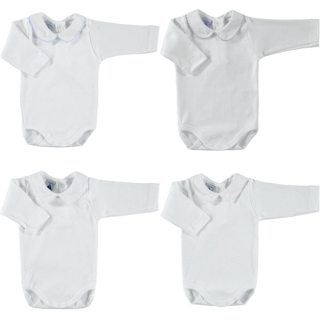 Babidu Long Sleeve Peter Pan Collar Bodysuit - Millie and John