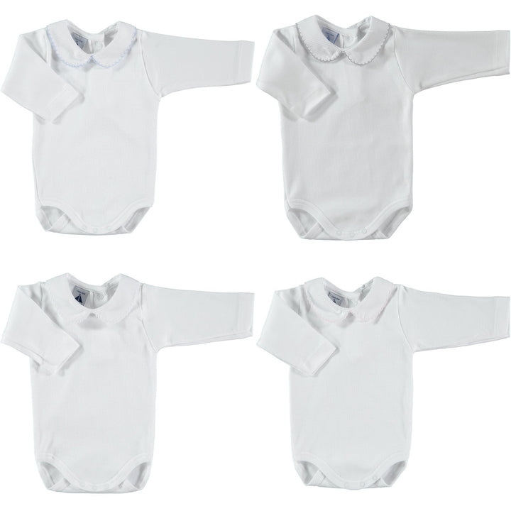 Babidu Long Sleeve Peter Pan Collar Bodysuit - Millie and John