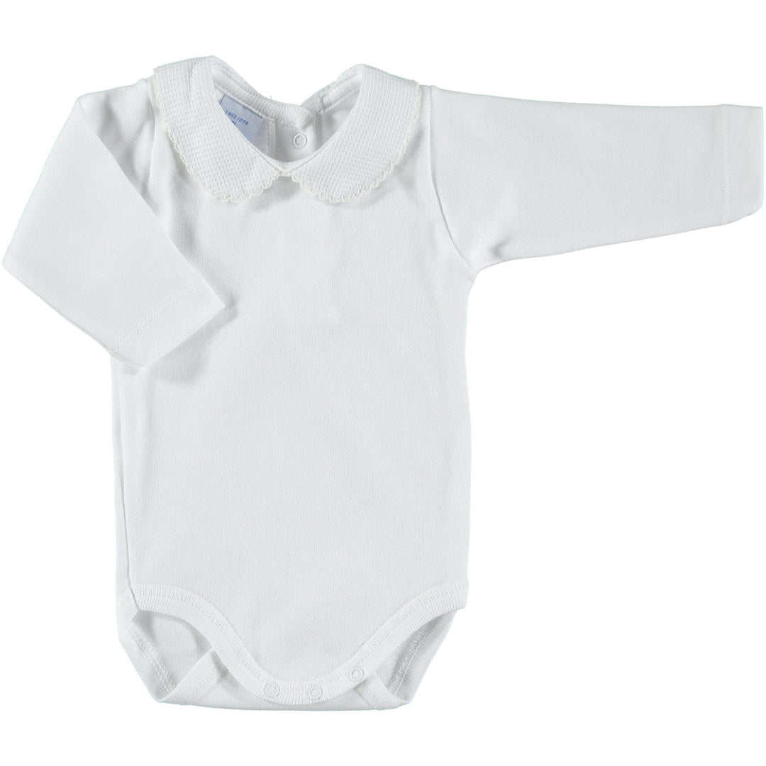 Babidu Long Sleeve Peter Pan Collar Bodysuit - Millie and John