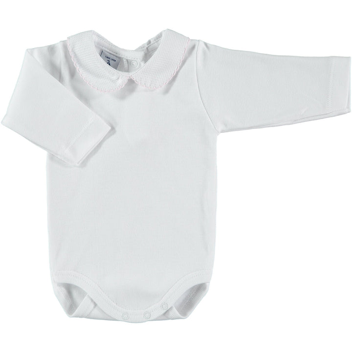 Babidu Long Sleeve Peter Pan Collar Bodysuit - Millie and John
