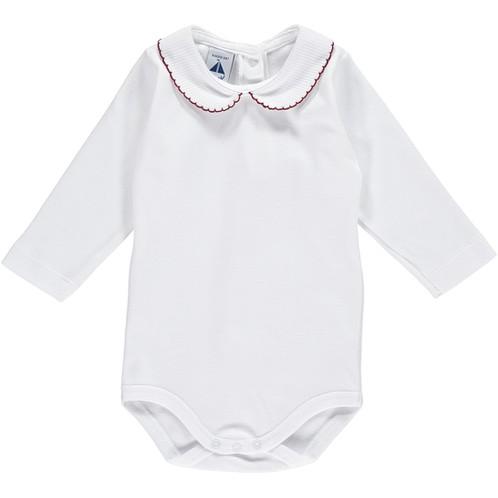 Babidu Long Sleeve Peter Pan Collar Bodysuit - Millie and John