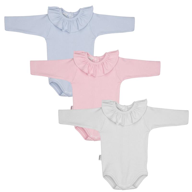 Babidu Long Sleeve Ruffle Collar Bodysuit - Millie and John